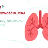 Zatorowość płucna: objawy, przyczyny i leczenie. Grafika przedstawia stylizowane płuca.