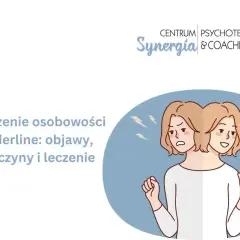 Ilustracja przedstawia dwie twarze tej samej osoby, symbolizujące zmienne nastroje w zaburzeniu osobowości borderline.
