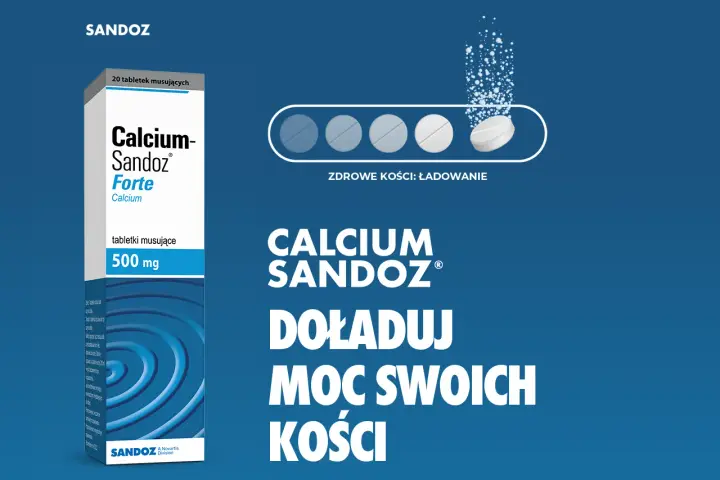 Calcium Sandoz Forte to lek na co? Na zdrowe kości! Doładuj moc swoich kości z Calcium Sandoz.